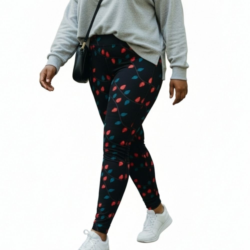LIGHT UP THE ROOM Zoe +Liv Christmas Lights Leggings sz XL